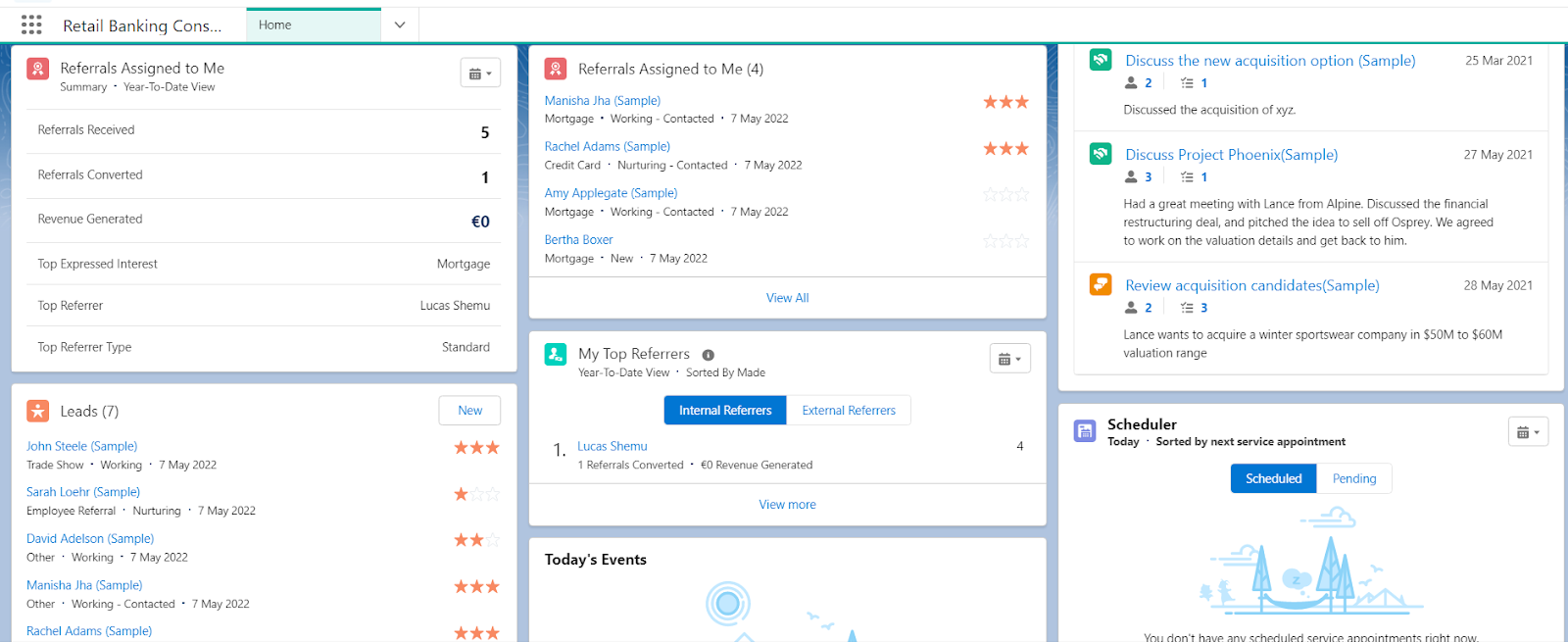 Tracking financial business opportunities