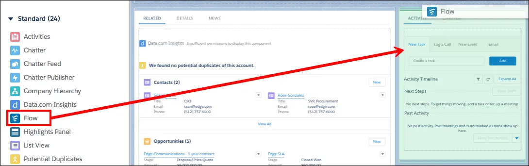 Add the flow directly to the Lightning Record Page